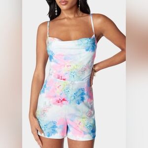 Bebe romper with removable cape skirt